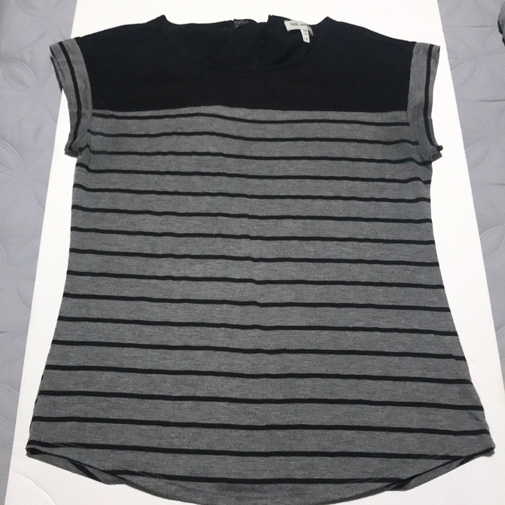 Grey and black striped shirt